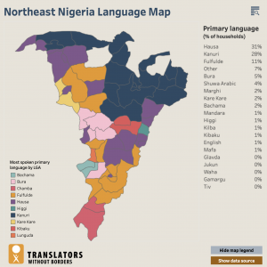 Language map northeast Nigeria