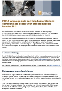 language data northeast Nigeria
