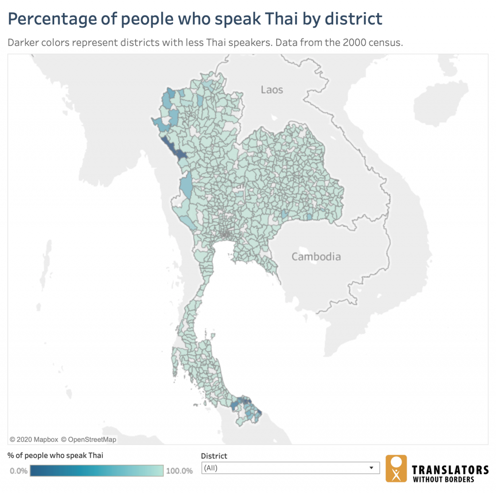 Language data for Thailand Translators without Borders