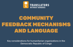 TWB Community feedback mechanisms and language
