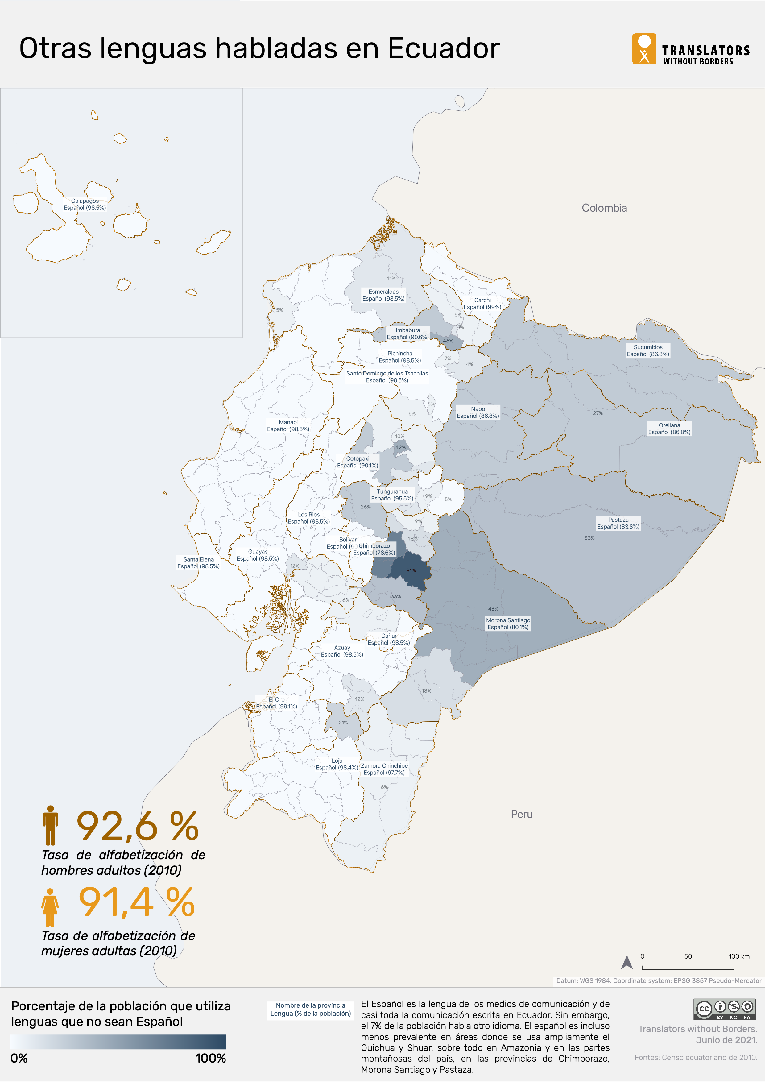 Language Data For Ecuador Translators Without Borders   Ecuador Language Other Than Spanish Map ES 