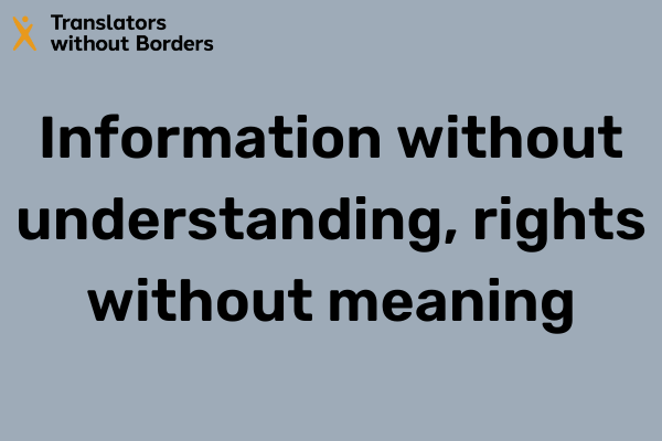 Information without understanding, rights without meaning