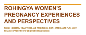 Rohingya women's experiences and perspectives of pregnancy