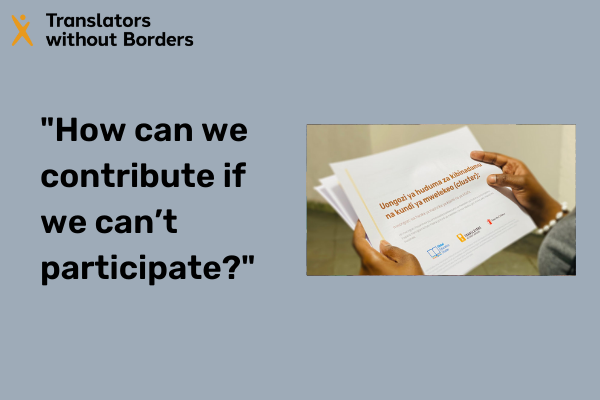 ‘How can we contribute if we can’t participate?’ The accessibility of humanitarian guidance to local and national organisations