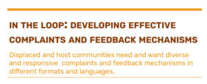 In the loop: developing effective complaints and feedback mechanisms