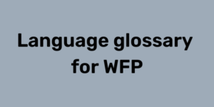 TWB language glossary for WFP