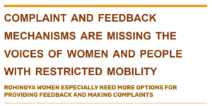 Complaint and feedback mechanisms are missing the voices of women and people with restricted mobility
