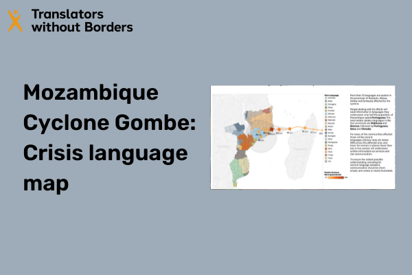 Mozambique Cyclone Gombe Crisis language map