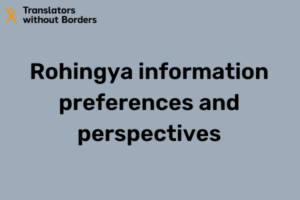 Rohingya information preferences and perspectives