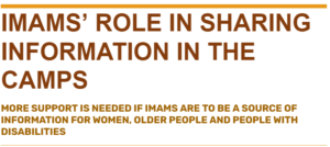 Imams' role in information sharing in the camps